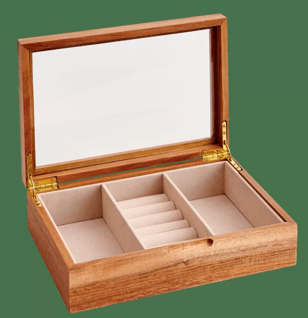 Caja de Joyas Elegante Casa Acacia - Organizador de Alhajas en Marrón con Tono Clásico