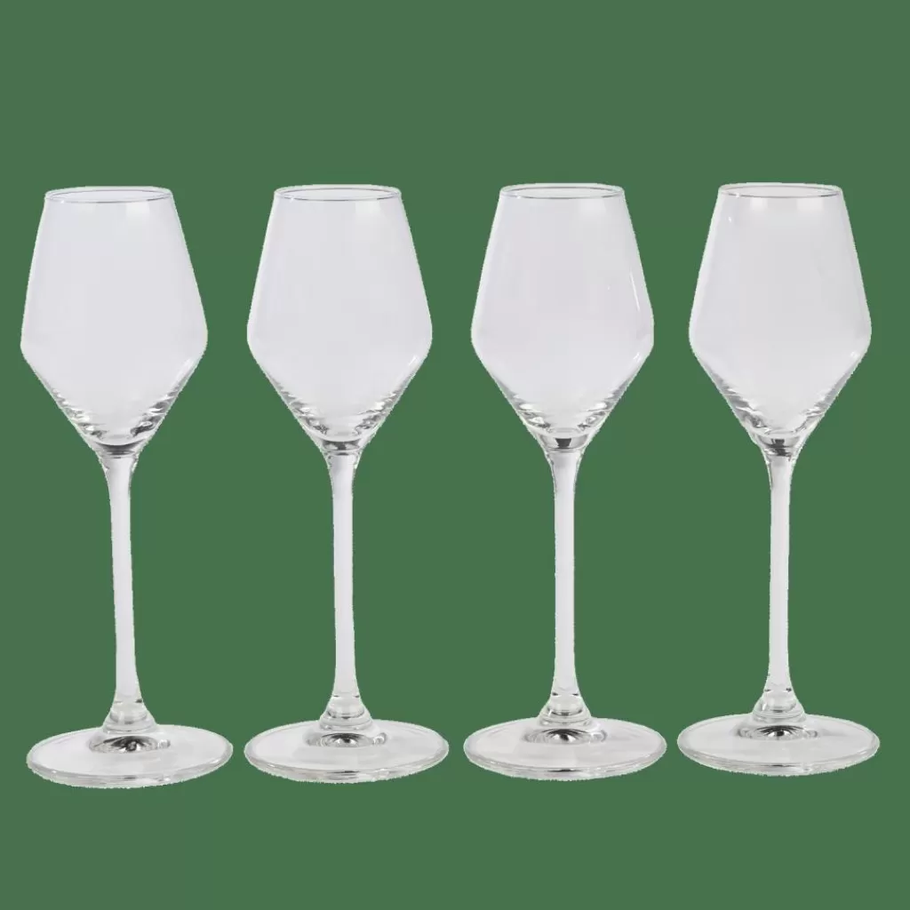Juego de 4 Copas de Postre Transparentes - Cristalería Sofisticada para Vinos Dulces y Cócteles CASA AFTER DINNER