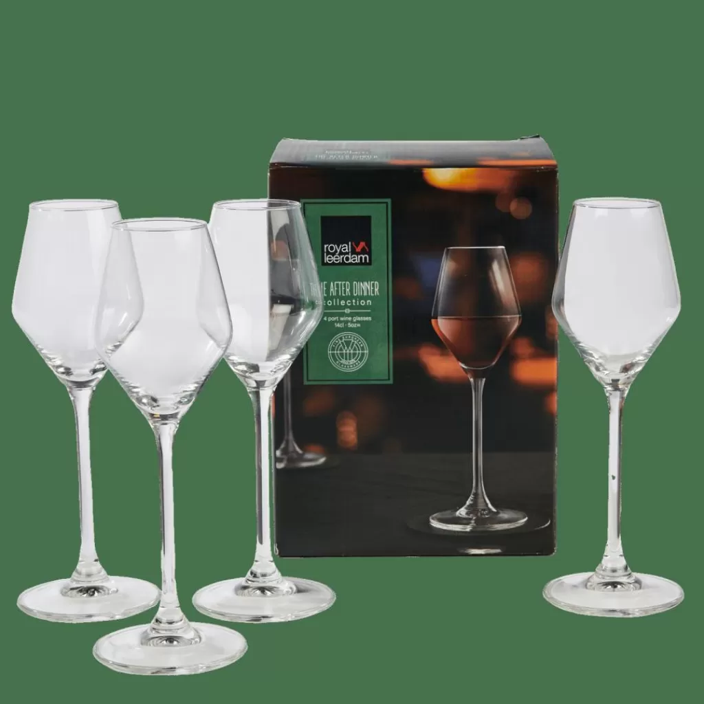 Juego de 4 Copas de Postre Transparentes - Cristalería Sofisticada para Vinos Dulces y Cócteles CASA AFTER DINNER