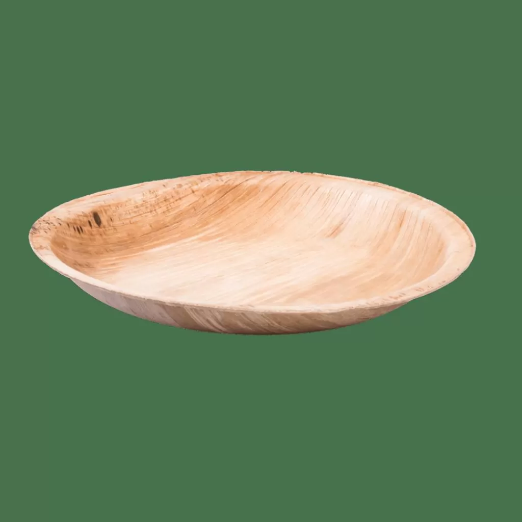 Juego de 6 platos ecológicos fabricados con hojas de areca - Diseño rústico y 100% biodegradable