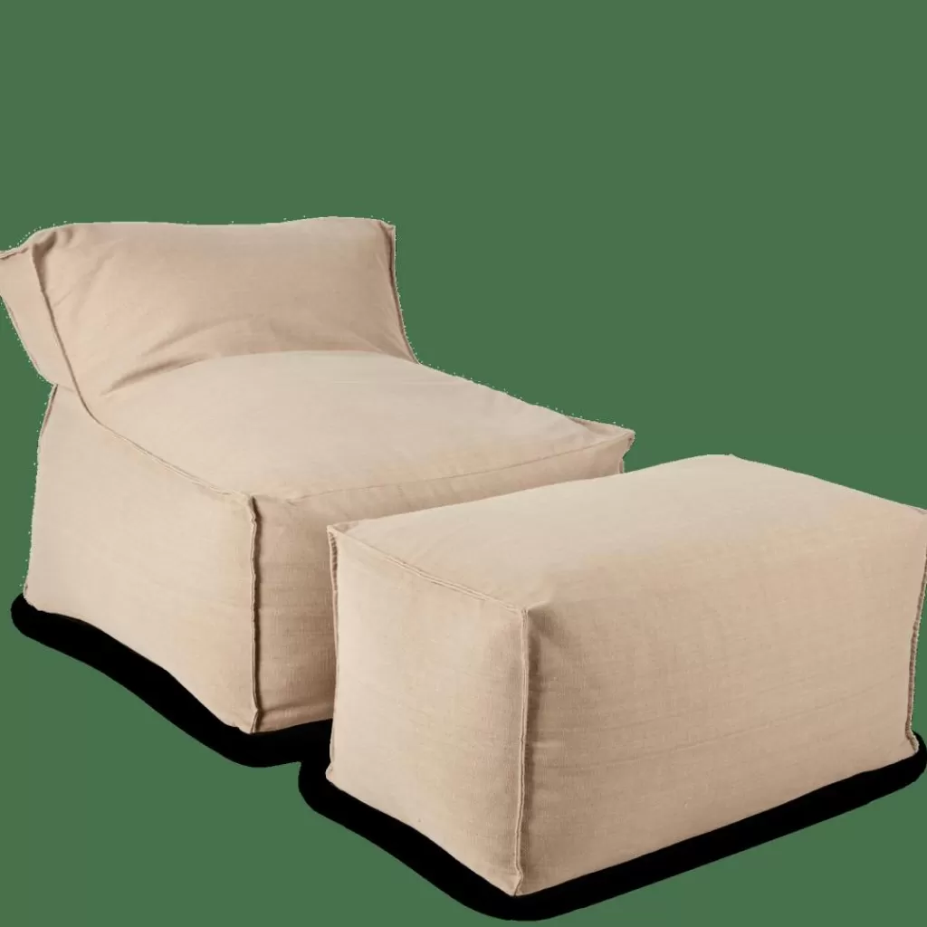 🌟 Puff de Diseño CASA BAGIE en Arena - Cojín Tapizado en Chenille Suave para Salón, Elegancia y Comodidad en Sofás
