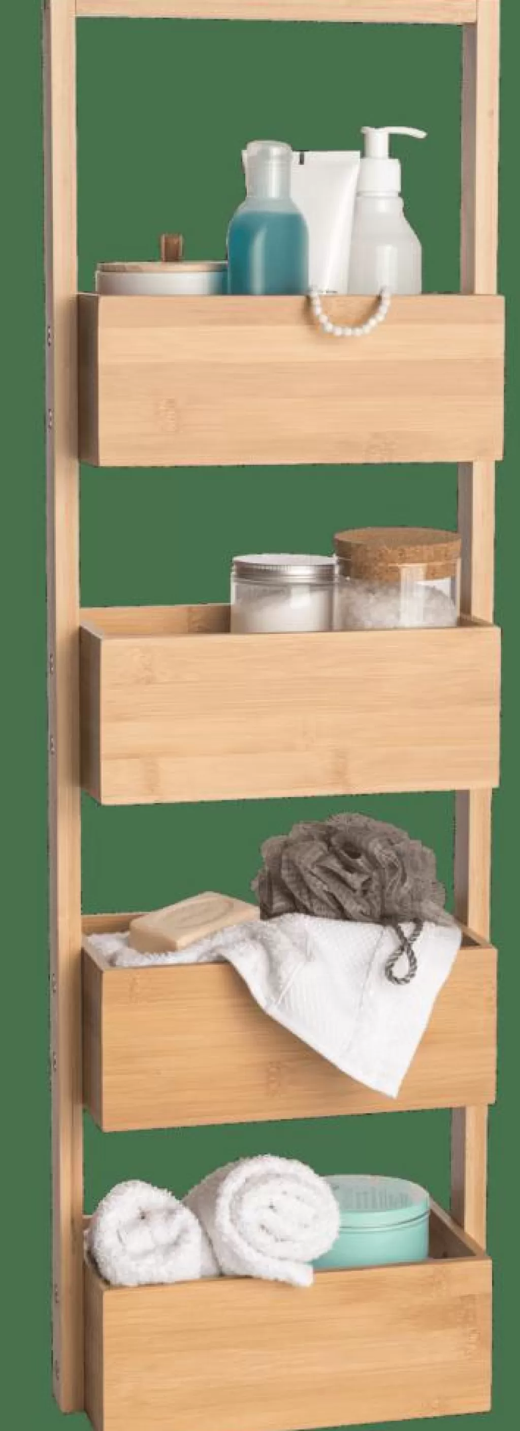 Estanterías Multiusos de Bambú Natural CASA BAMBOO - Organizadores Ecológicos para Pared 

(，，