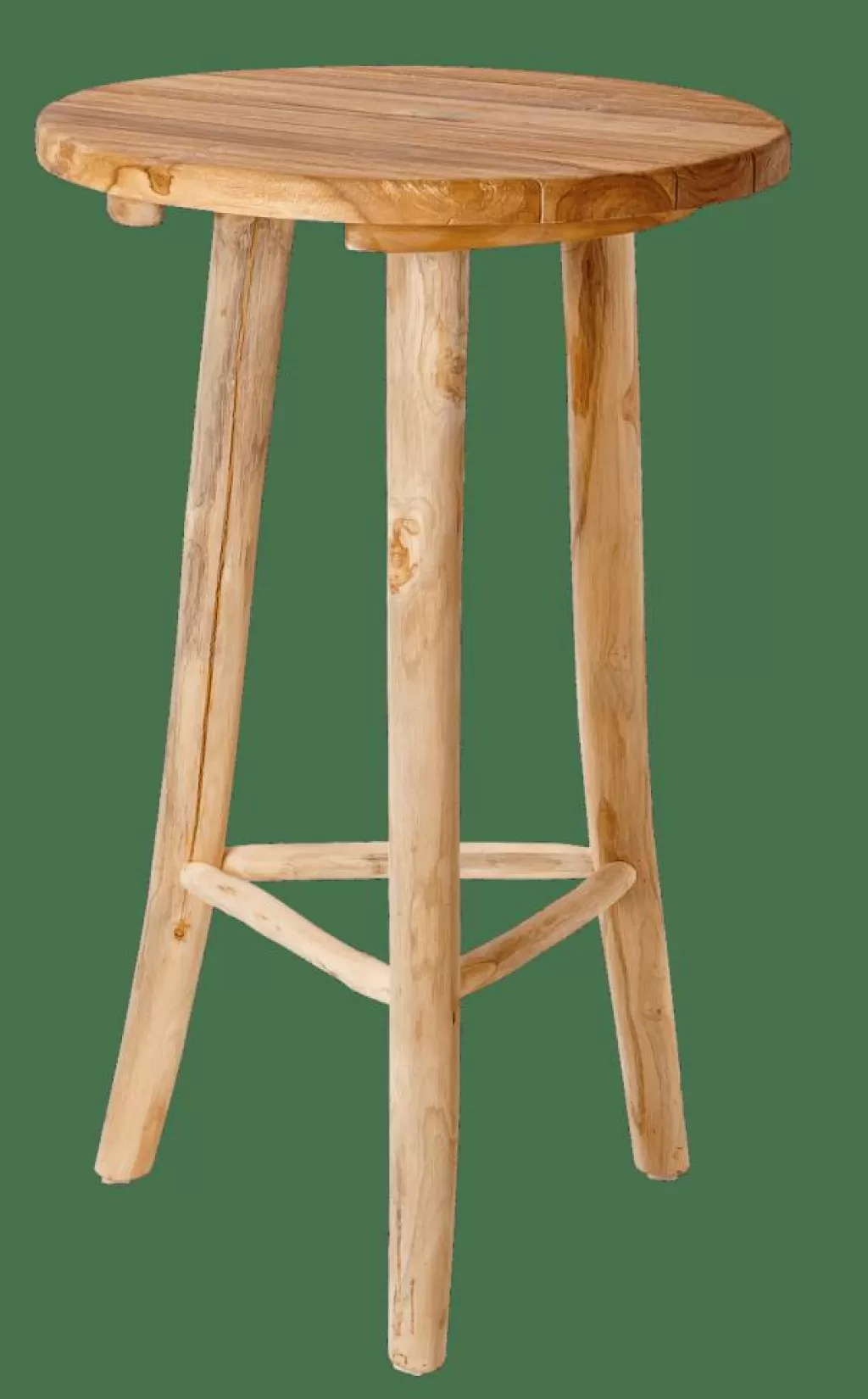 Mesa Alta Batang con Estante Integrado - Diseño Rústico en Madera Maciza para Bares