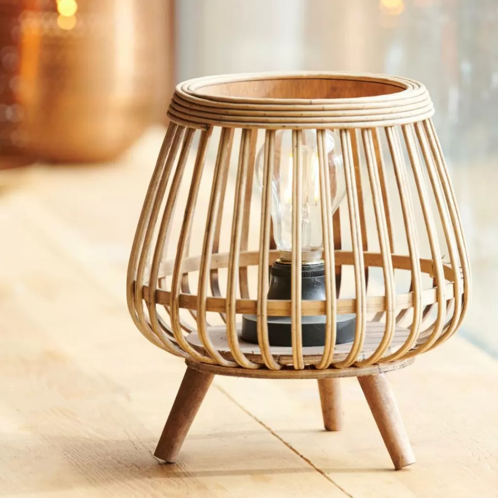 Lámpara de Mesa CASA BLOQ E27 con Batería - Portátil con 2 Pilas AA, Diseño Práctico para Interiores