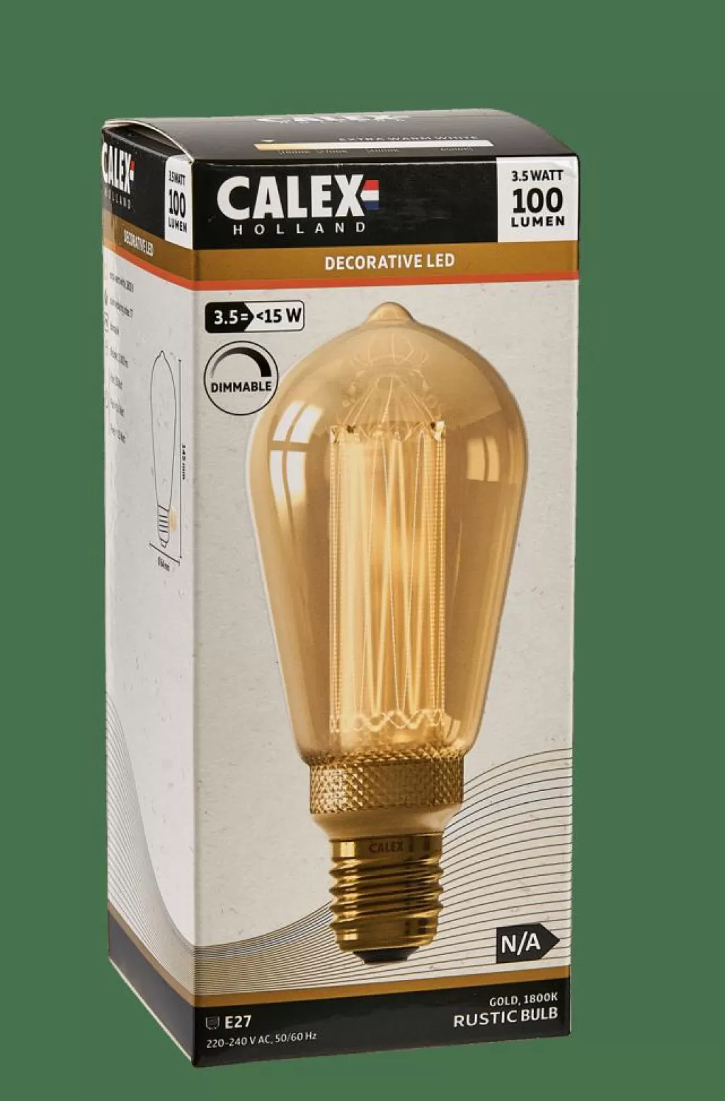 CASA CALEX | Bombilla LED Vintage E27 - Luz Cálida 1800K Ideal para Ambiente Acogedor