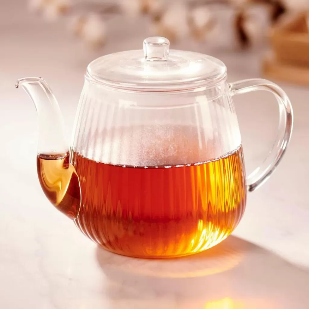 CASA CAMILLE - Juego de 6 Tazas para Té de 550ml, Vidrio Transparente - Vajilla Elegante para Infusiones