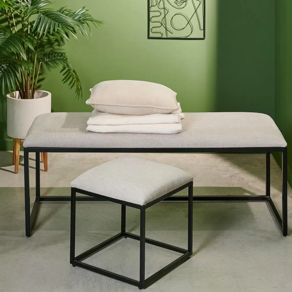 CASA CARTER - Banco Blanco para Sala Acogedor y Multiusos | Diseño Moderno con Respaldo Ergonomico | Ideal para Interior y Exterior