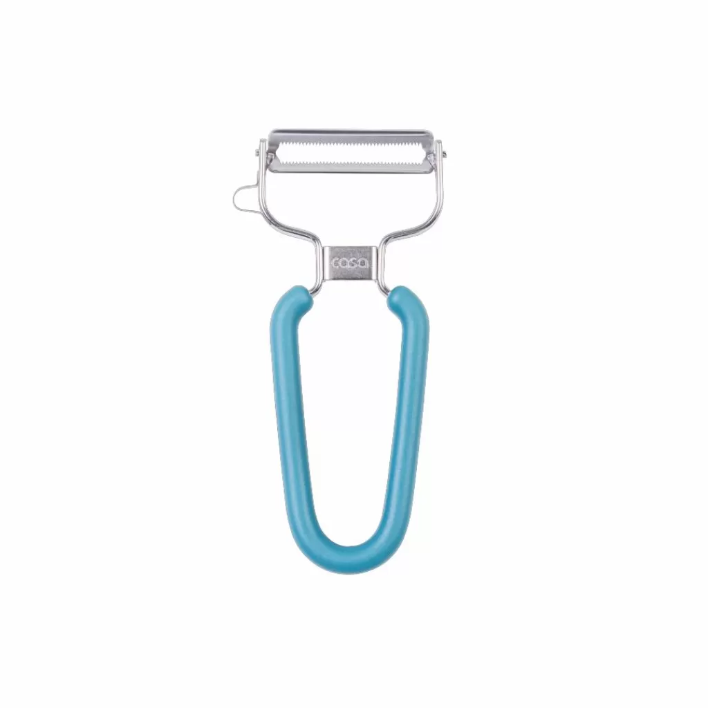 Cuchillo Pelador Multiusos CASA KITCHEN - Navaja Profesional para Verduras con Corte Juliana, Hoja Antideslizante en Gris