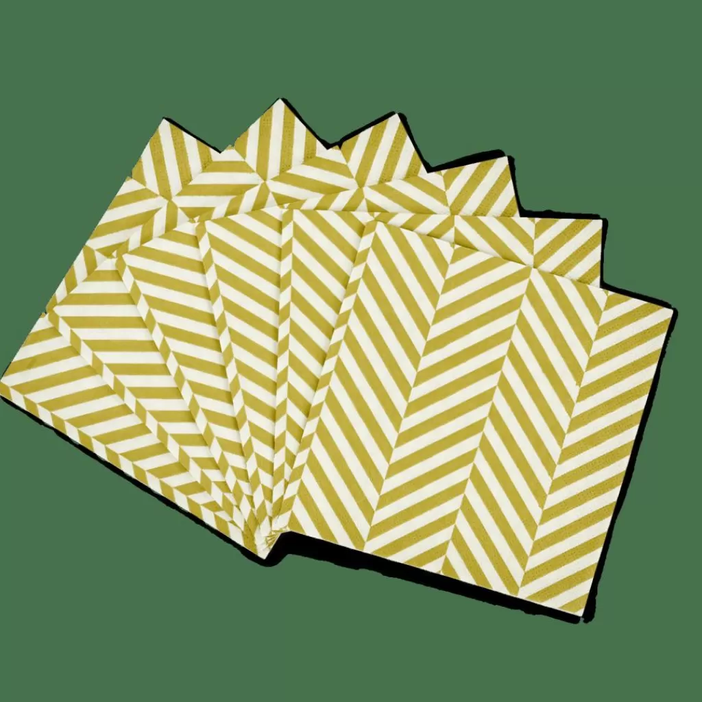 Servilletas Reutilizables Casa Chevron - Juego de 20 Unidades en Verde Esmeralda, Tela Ecológica para Comidas Elegantes, Manteles Coordinados para Tu Hogar
