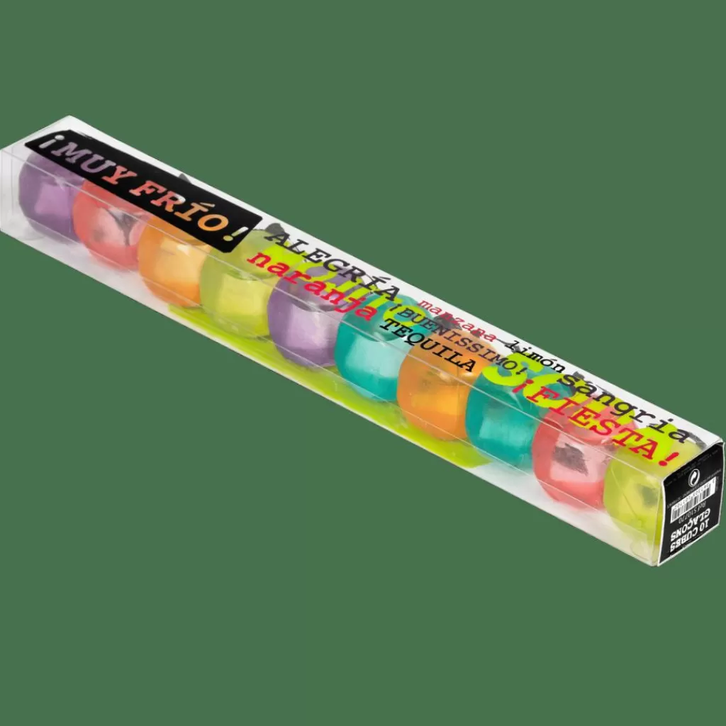 Juego de 10 Cubitos de Hielo Multicolor para Cócteles – Moldes Creativos con Colores Vibrantes, Casa Cocktail (Accesorios Bar Profesional)