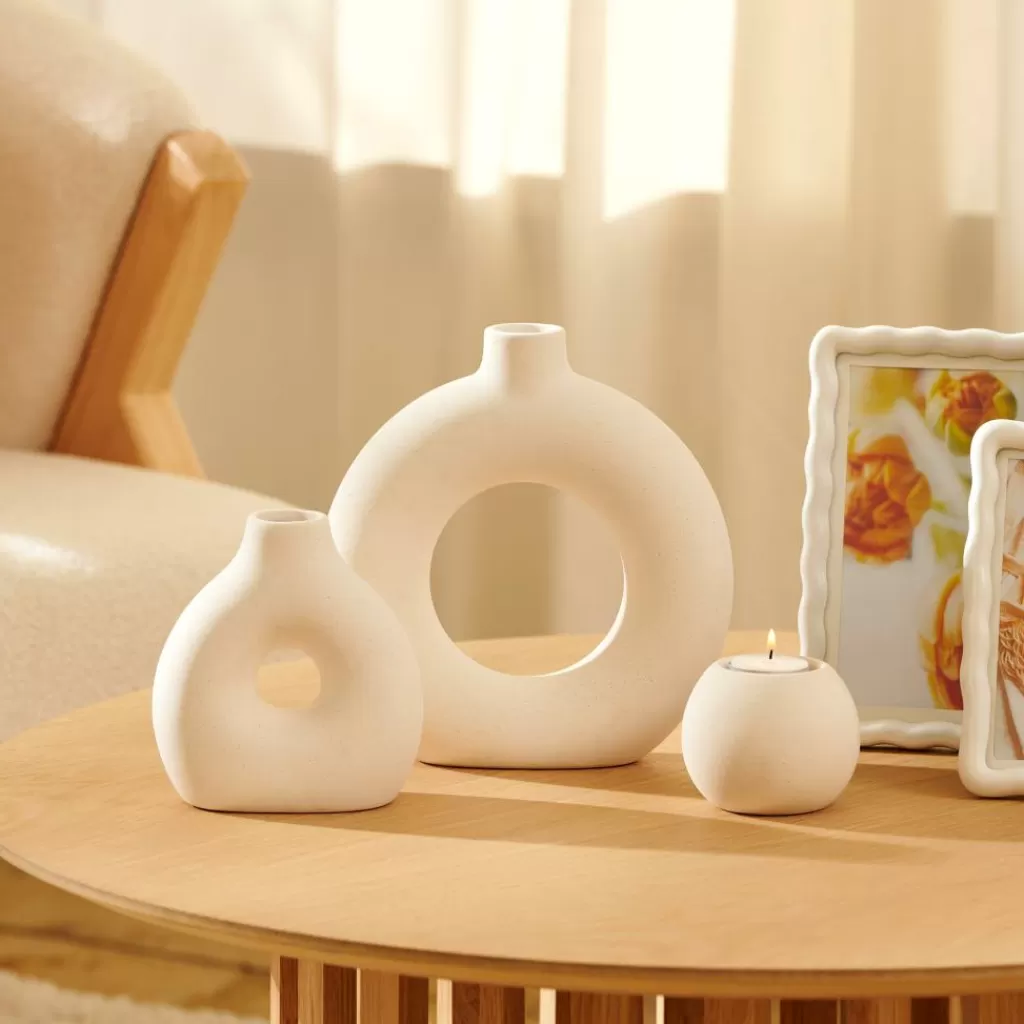 CASA COTTON - Juego de 3 Ramos de Algodón Decorativos en Blanco | Flores Artificiales con Estilo Natural para Hogar 

(：，，，)