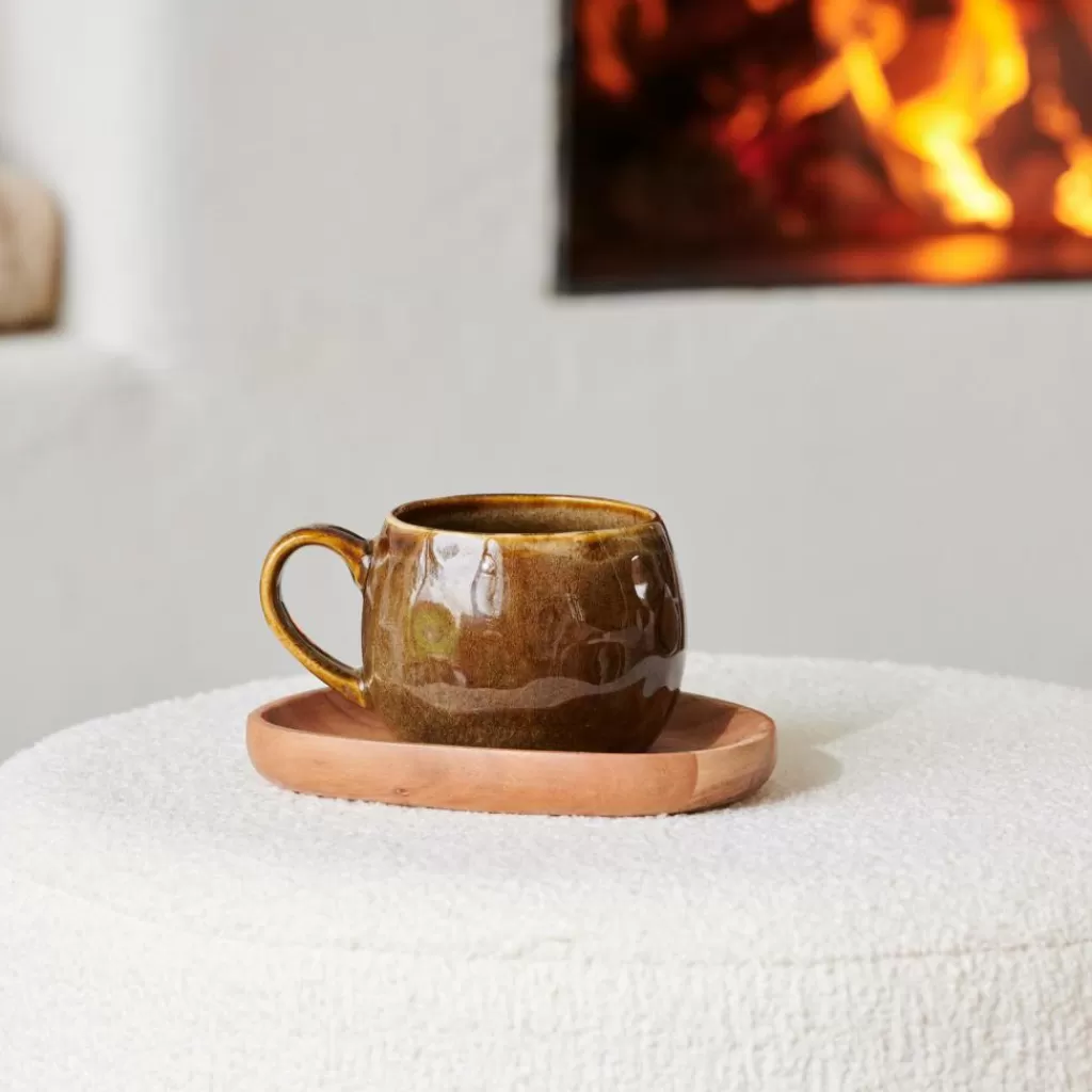 Taza Acogedora Casa 480ml - Diseño Cálido en Tono Café Terroso