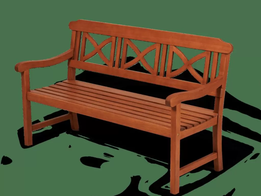 Banco de Jardín CROS Modelo W - 1.31 metros de largo con Respaldo Ergonómico y Estructura Resistente para Exteriores