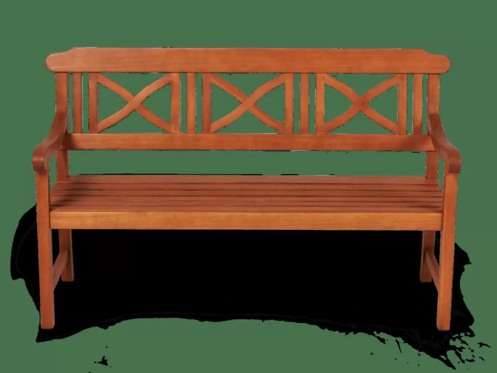 Banco de Jardín CROS Modelo W - 1.31 metros de largo con Respaldo Ergonómico y Estructura Resistente para Exteriores