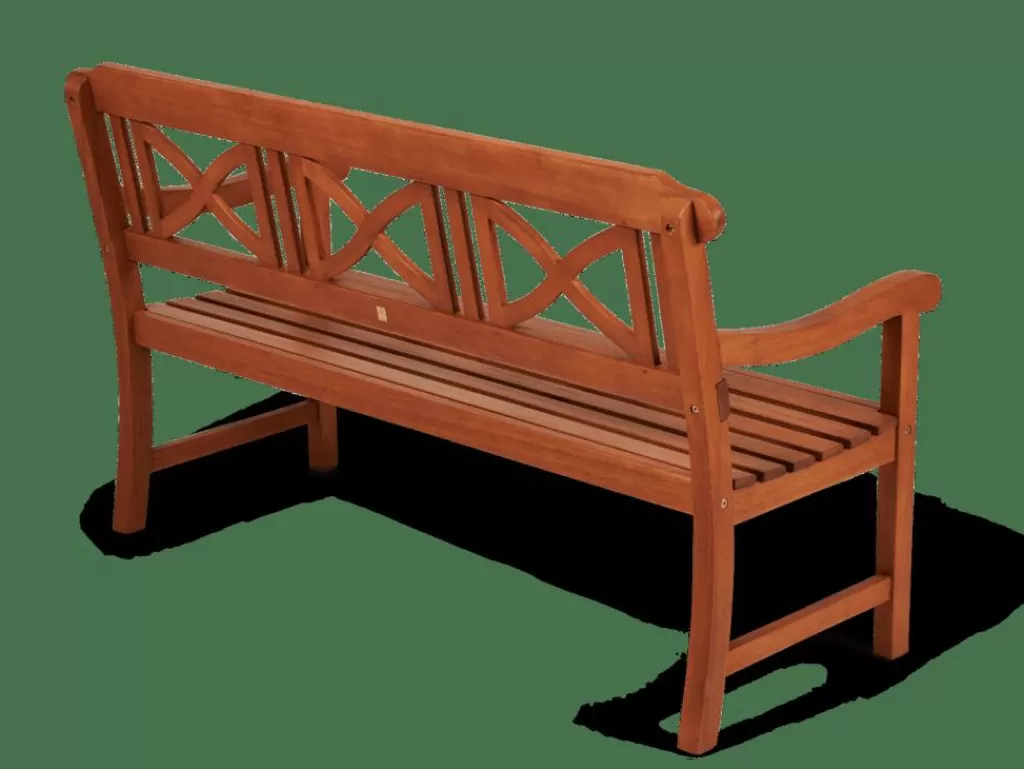 Banco de Jardín CROS Modelo W - 1.31 metros de largo con Respaldo Ergonómico y Estructura Resistente para Exteriores