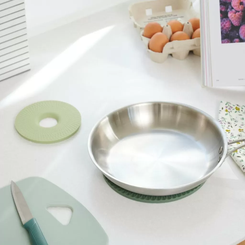 CASA CUISINO - Juego Moderno de Protectoras para Ollas (2 Unidades) - Combinación Fresca en Verde Menta y Ébano, Diseño Antideslizante y Resistente al Calor
