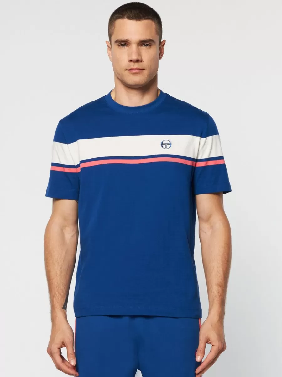 Camiseta Clásica Sergio Tacchini Damarindo - Colección Archivio en Algodón Suave (Color Limoges)