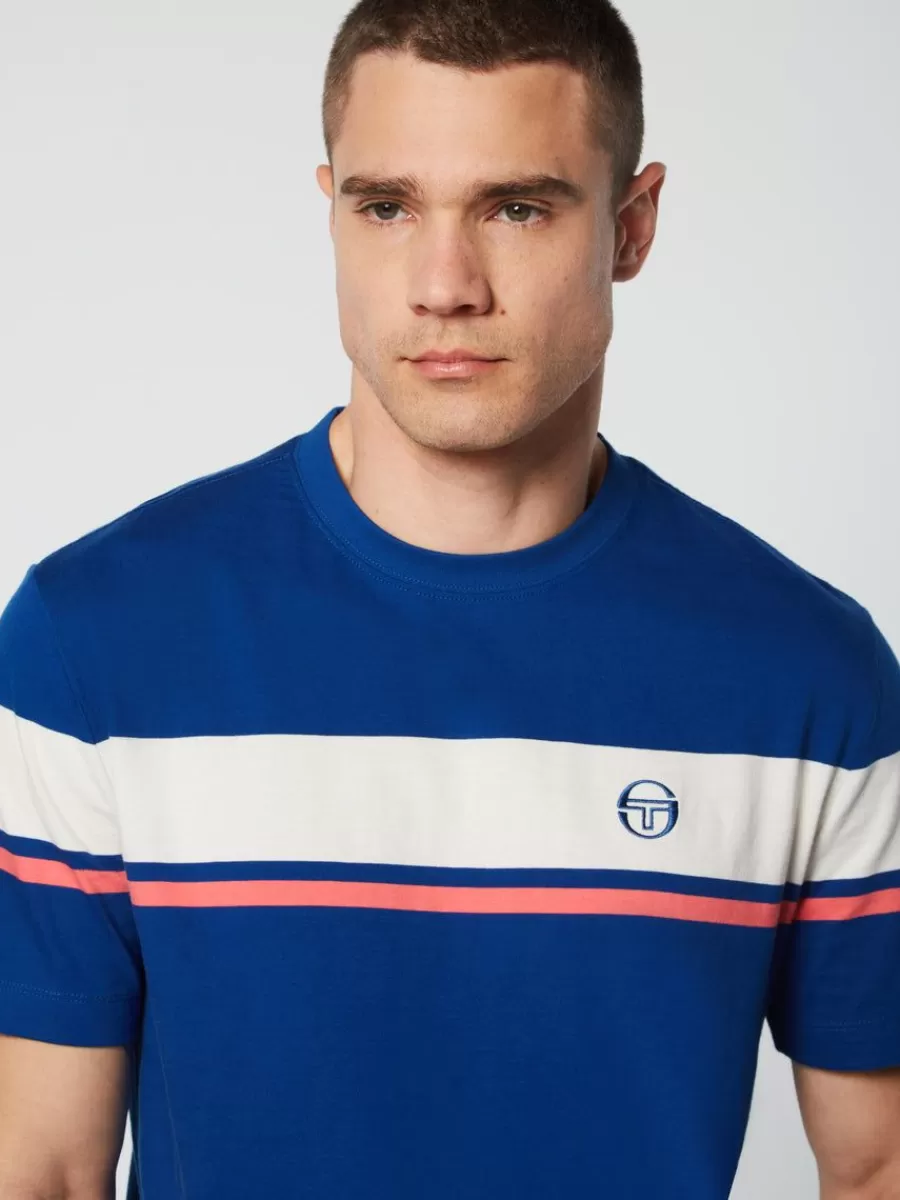 Camiseta Clásica Sergio Tacchini Damarindo - Colección Archivio en Algodón Suave (Color Limoges)