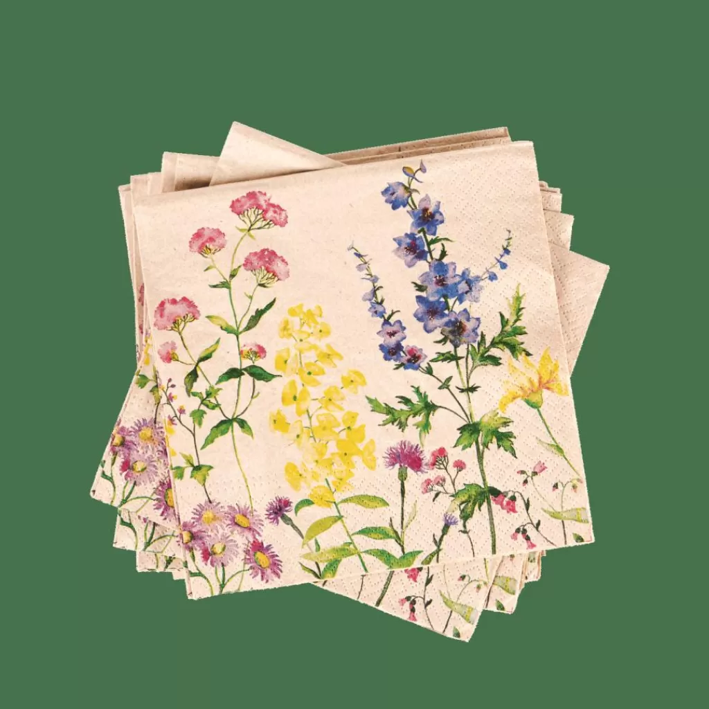 Juego de 20 Servilletas Ecológicas Floral - Diseño Multicolor para Mesa ¡Estilo Moderno!