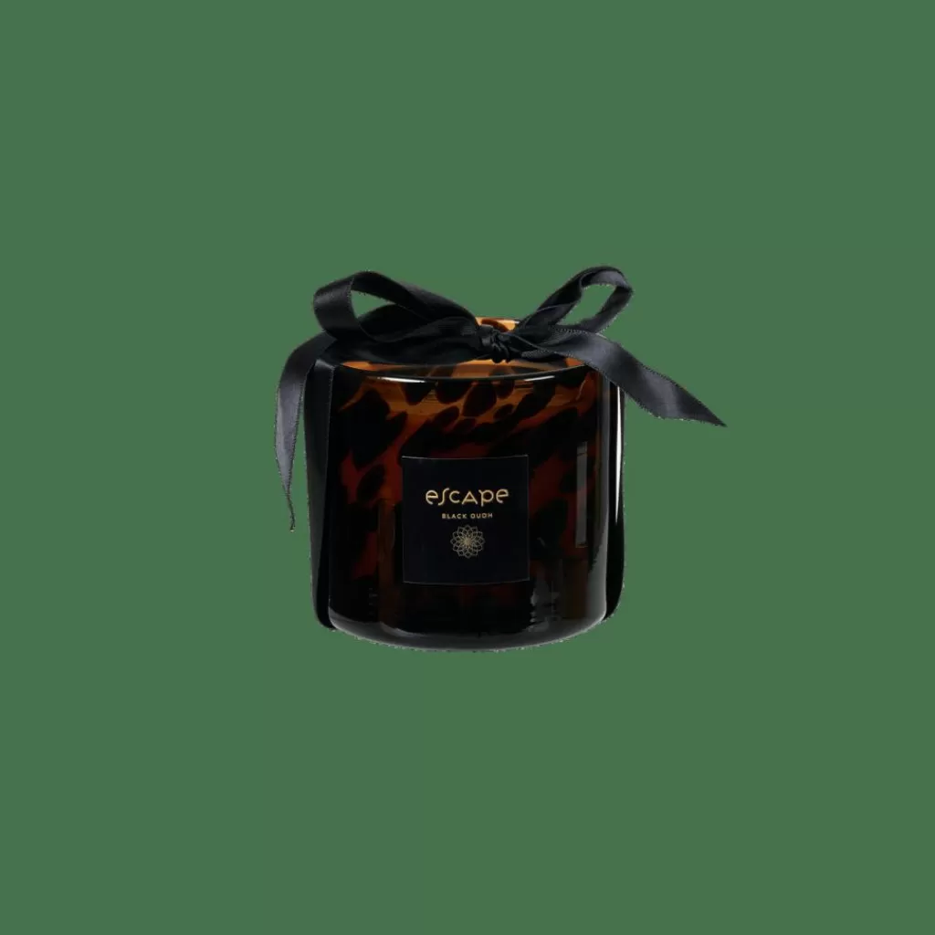 Velas Aromáticas de Oud Negro - Fragancia Exclusiva en Envase Decorativo (Negro, Marrón, Multicolor) | Ambientador Natural con Aromas Relajantes | Colección Casa Escape - Tonos Clásicos y Modernos