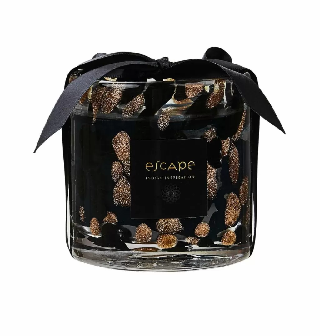 Velas Aromáticas Inspiración India - Esencias Cálidas en Recipiente Decorativo (Blanco, Beige y Multicolor) para Ambiente Acogedor | Colección CASA ESCAPE