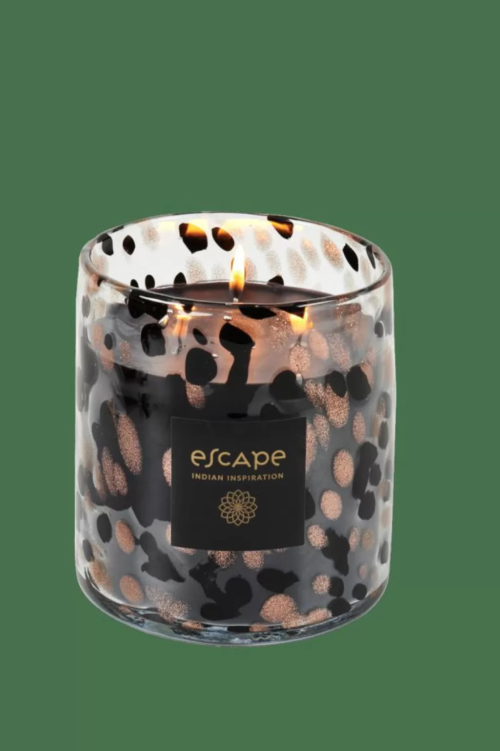 Velas Aromáticas CASA ESCAPE · Inspiración India · Fragancia Exótica en Negro, Cobre y Tonos Vibrantes · Ambiente Relajante para tu Espacio