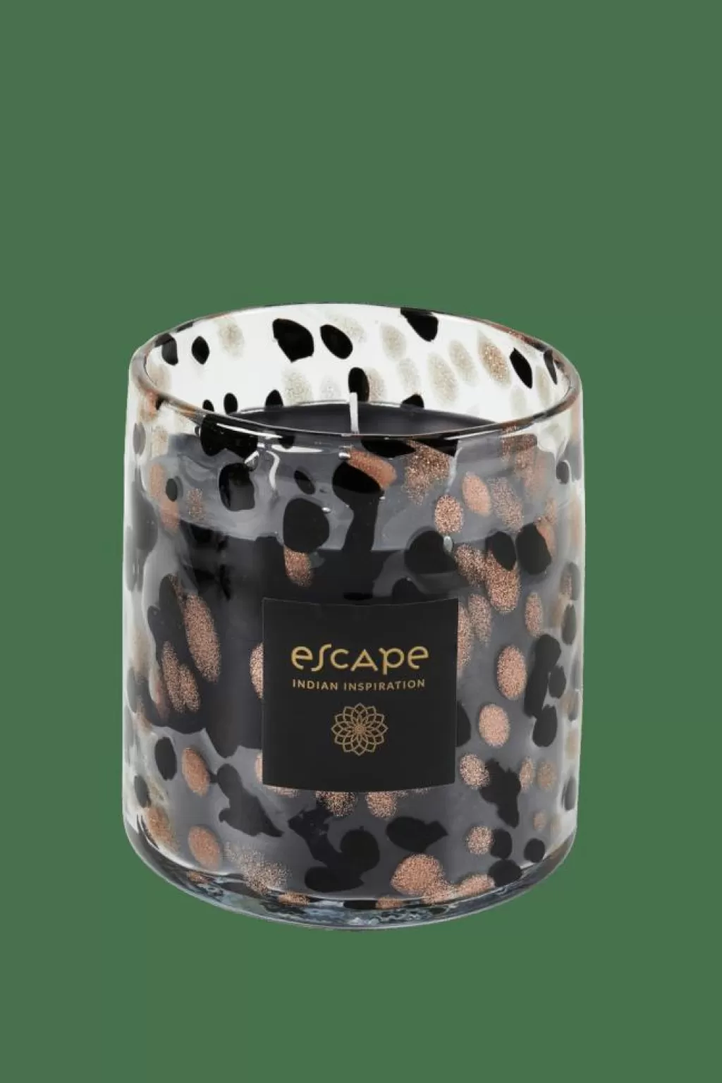 Velas Aromáticas CASA ESCAPE · Inspiración India · Fragancia Exótica en Negro, Cobre y Tonos Vibrantes · Ambiente Relajante para tu Espacio