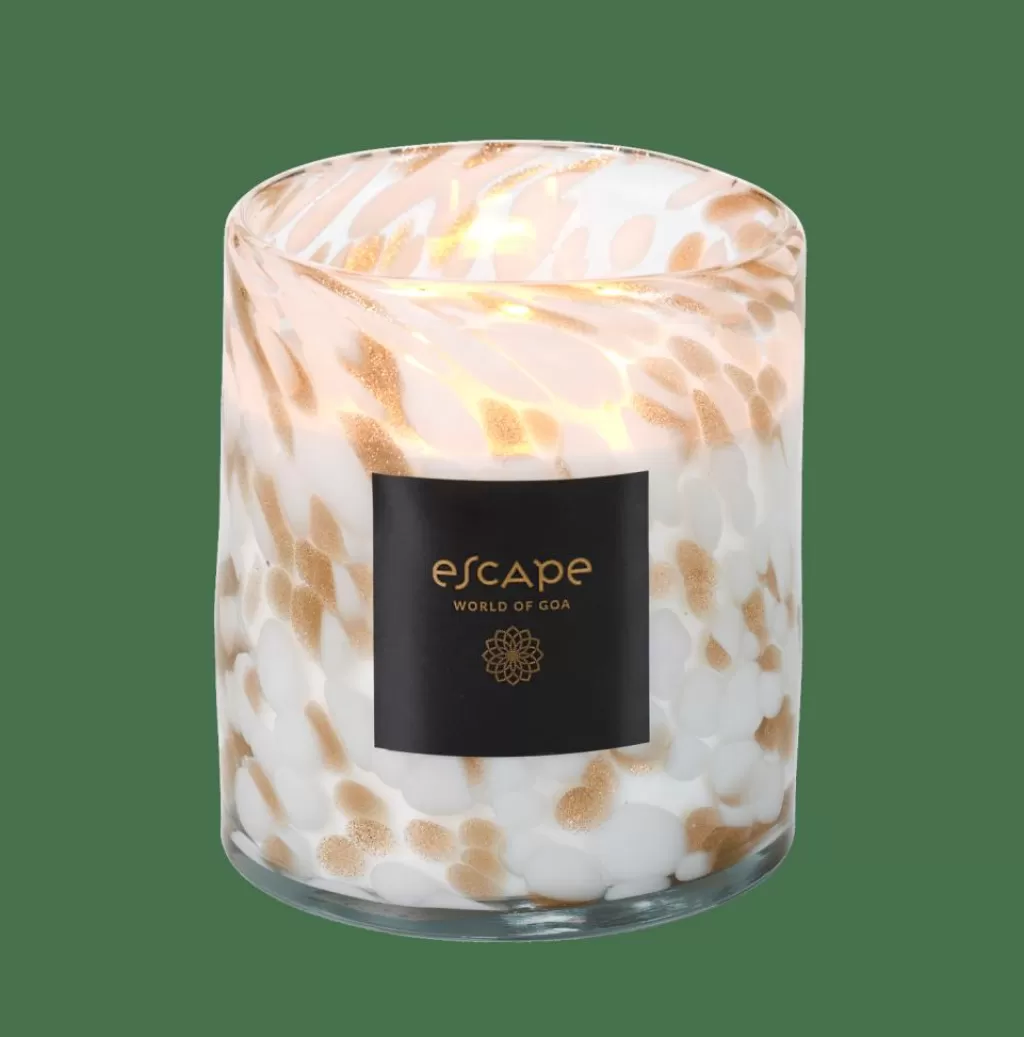 Velas Aromáticas Goa - Colección Especial: Blanco Brillante, Dorado Elegante y Arcoíris Sensorial. Ambiente de Lujo con Esencias Exclusivas para Decoración y Relajación.