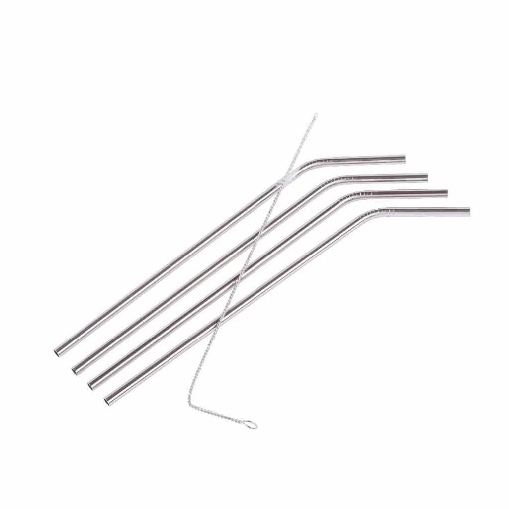Juego de Pajitas para Cóctel con Cepillo Plateado Incluido - Accesorios Premium para Coctelería ¡Estilo Elegante!