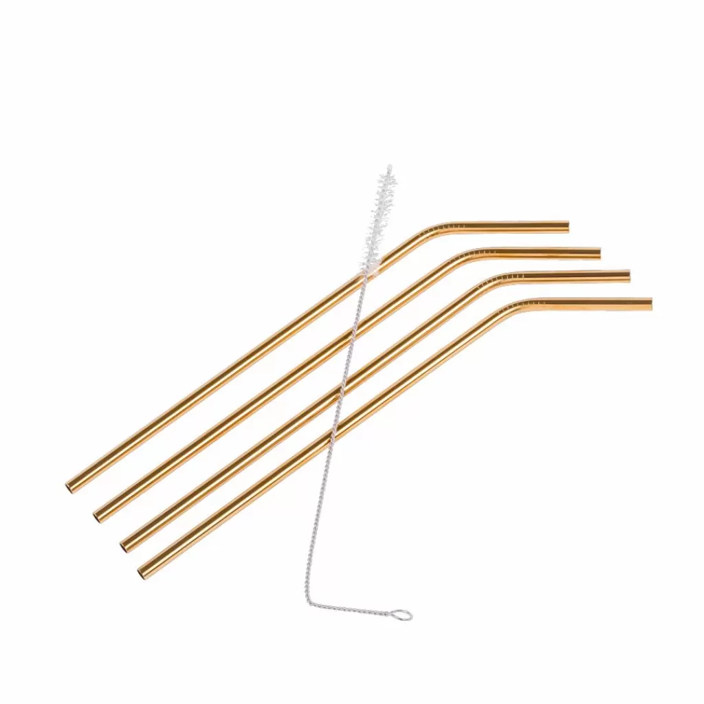 Casa Fancy - Juego de Pajitas Reutilizables con Cepillo Plateado para Cócteles - Kit de Limpieza Elegante