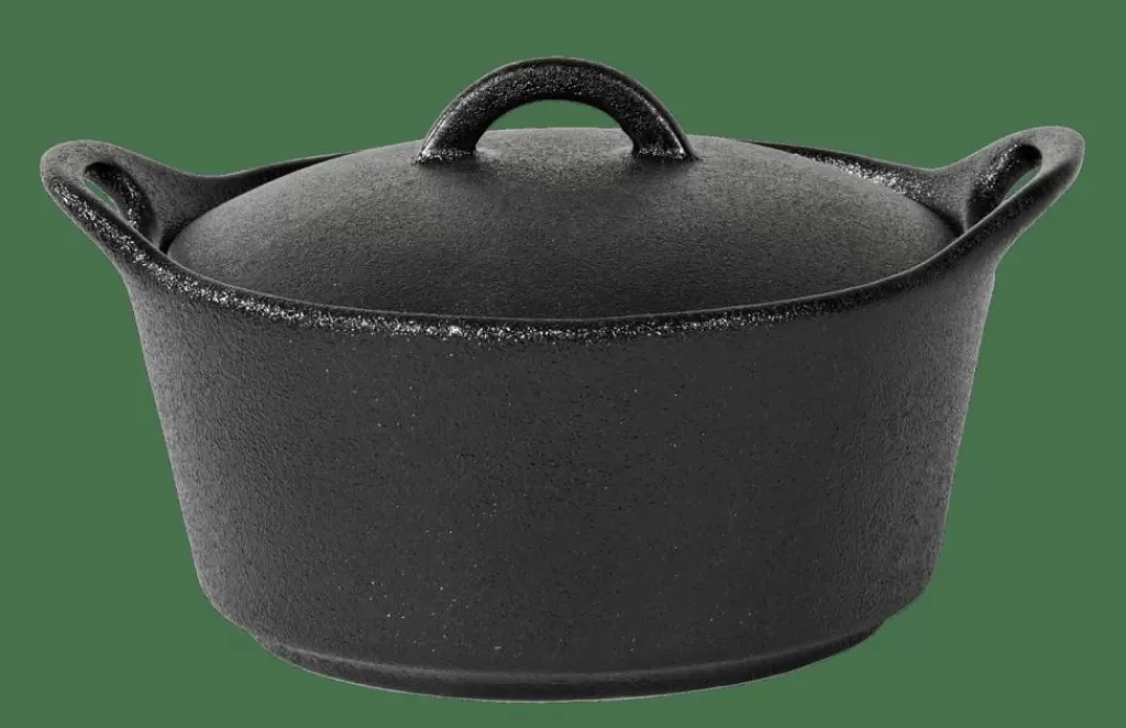 Cacerola Esmaltada CASA FERO 40cl - Olla Horno con Tapa, Color Negro Profundo, Diseño Premium Pirofiláctico