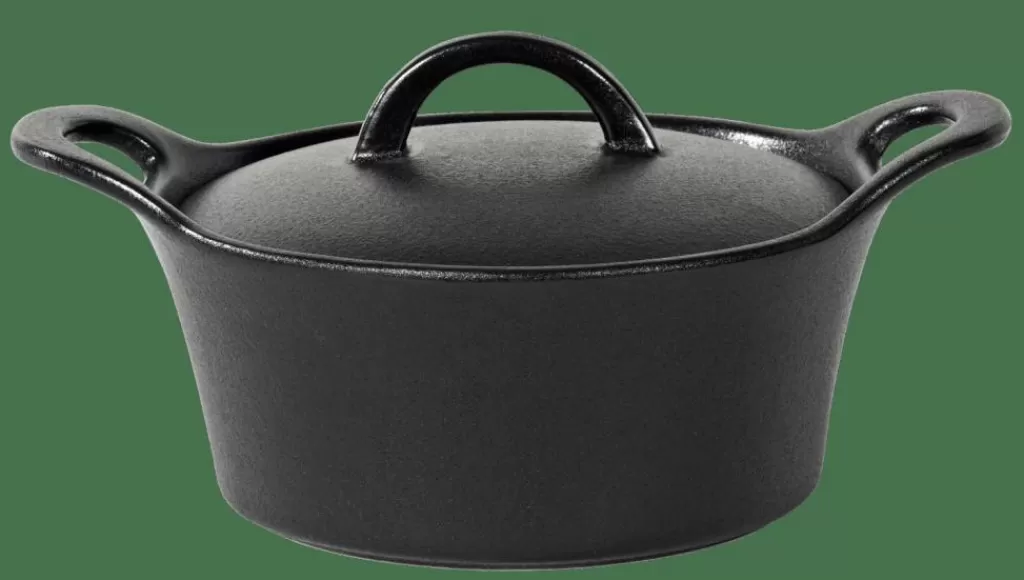 Cocotte Original CASA FERO - Olla de Hierro con Tapa Hermética 800 ml, Diseño en Negro Ébano para Hornos y Estufas - Pirocerámica Refractaria ¡Cocina Profesional en Casa!