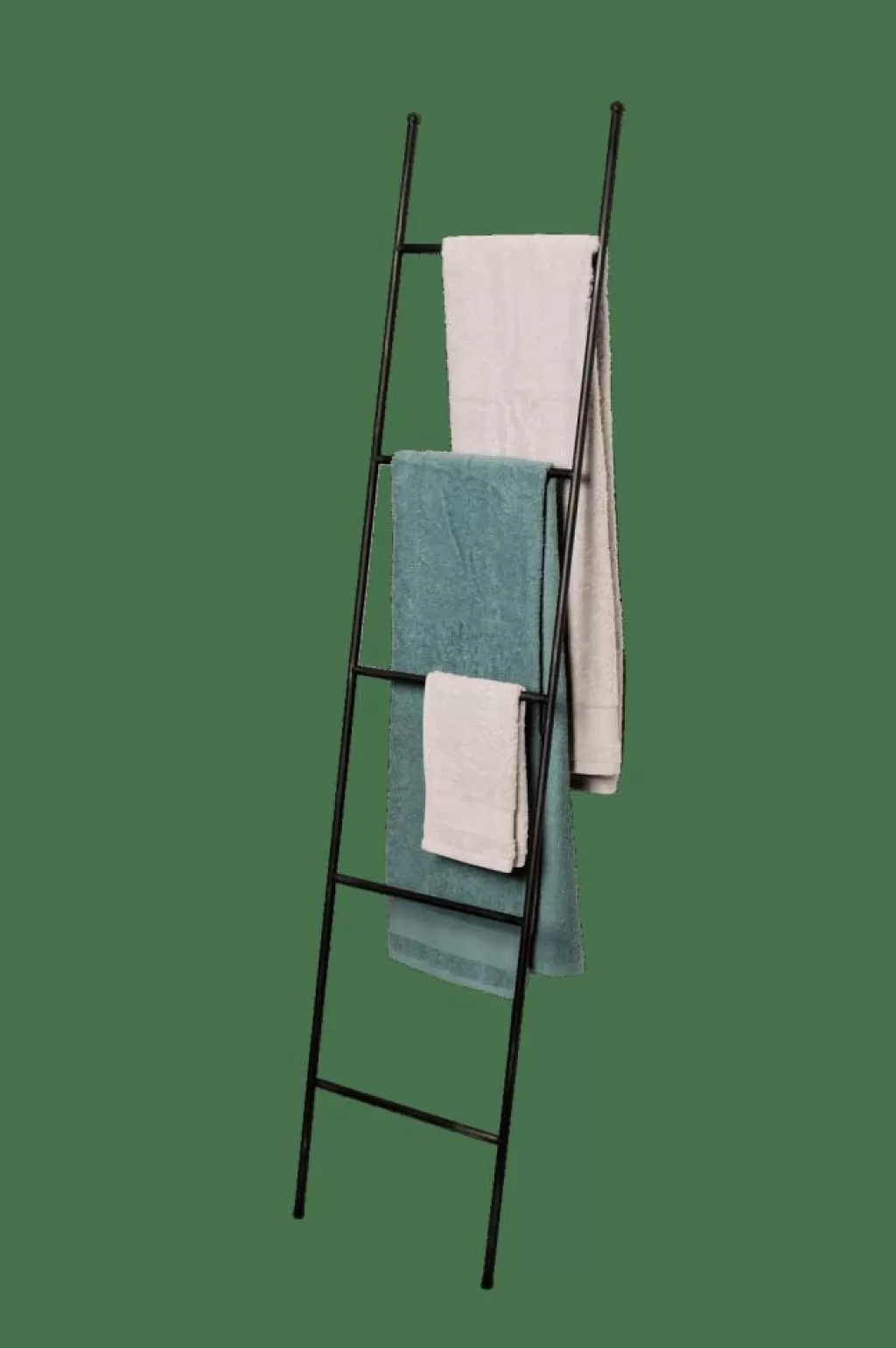 Elegante sistema de organización para baño moderno - Escala decorativa en negro con acabado resistente, diseño funcional Casa Ferro