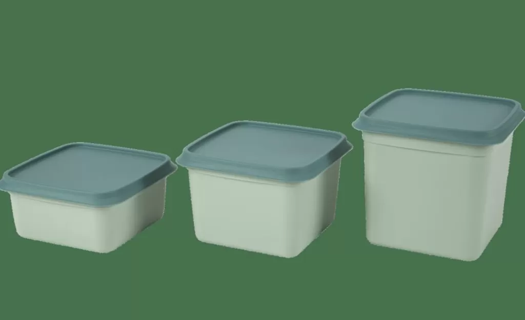 Juego Práctico de 10 Contenedores Herméticos para Congelador - Recipientes Duraderos para Alimentos en Tonos Menta Refrescante y Verde Oscuro Elegante