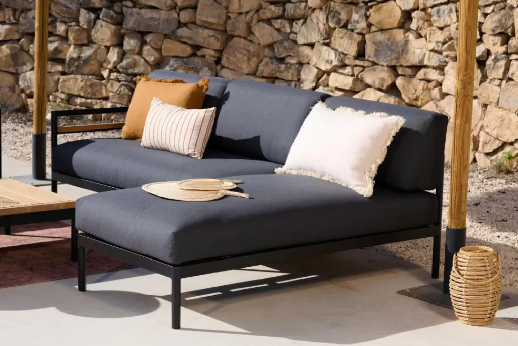CASA HANNA Sillón Relax Sdraio en Negro - Juego de Tumbonas Premium para Exteriores