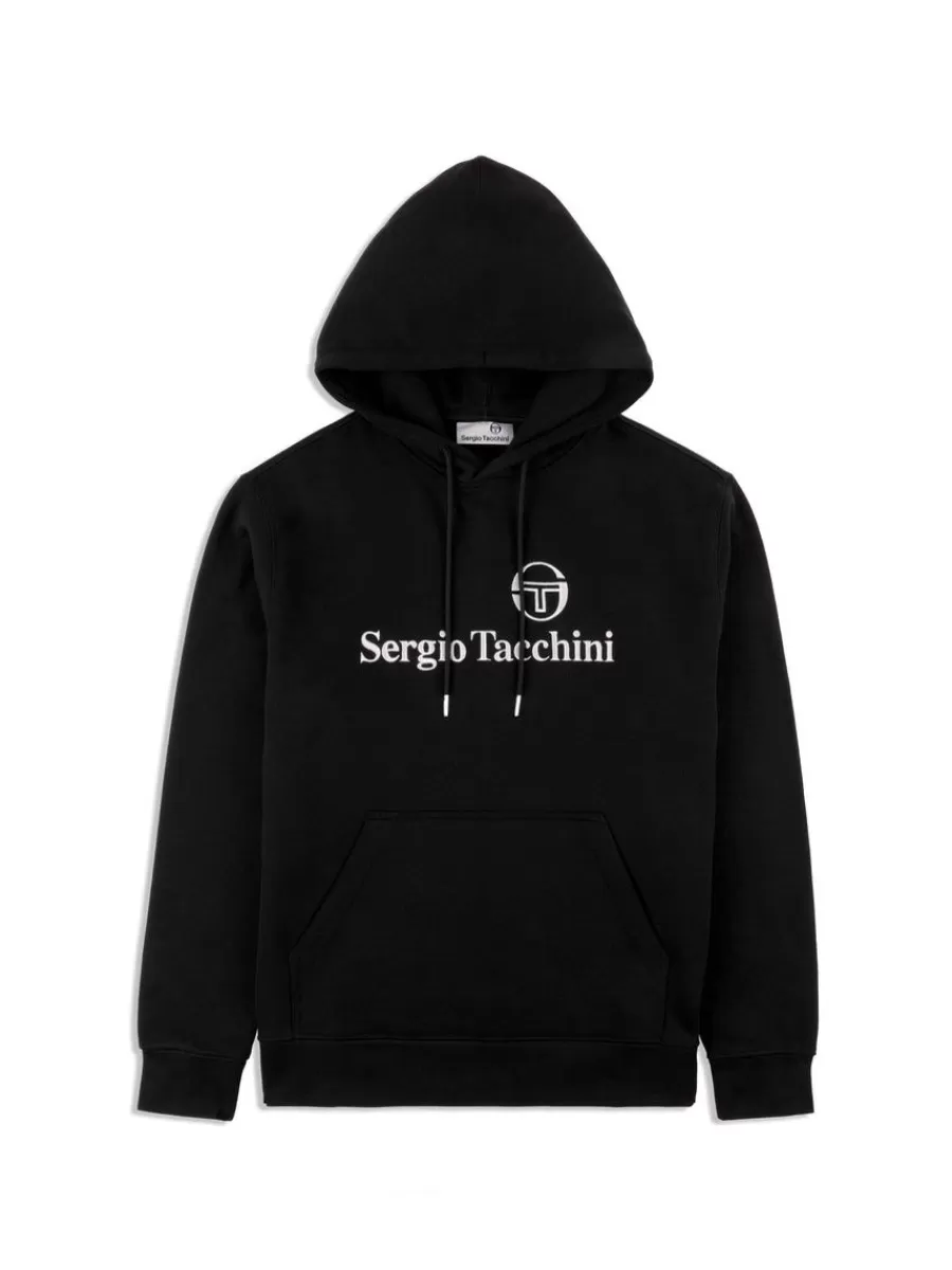 Sergio Tacchini | Sudaderas con Capucha Clásica - Colección Essentials en Ébano Elegante, Algodón Premium con Ajuste Cómodo