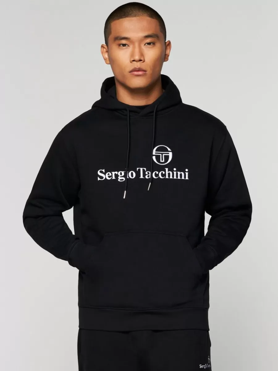 Sergio Tacchini | Sudaderas con Capucha Clásica - Colección Essentials en Ébano Elegante, Algodón Premium con Ajuste Cómodo
