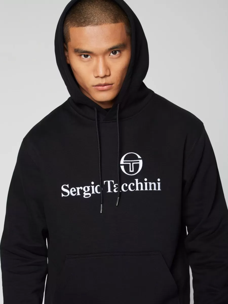 Sergio Tacchini | Sudaderas con Capucha Clásica - Colección Essentials en Ébano Elegante, Algodón Premium con Ajuste Cómodo