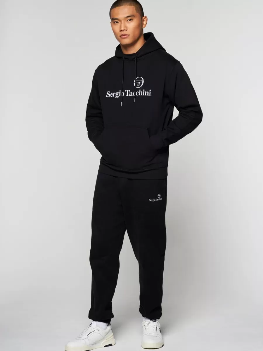 Sergio Tacchini | Sudaderas con Capucha Clásica - Colección Essentials en Ébano Elegante, Algodón Premium con Ajuste Cómodo