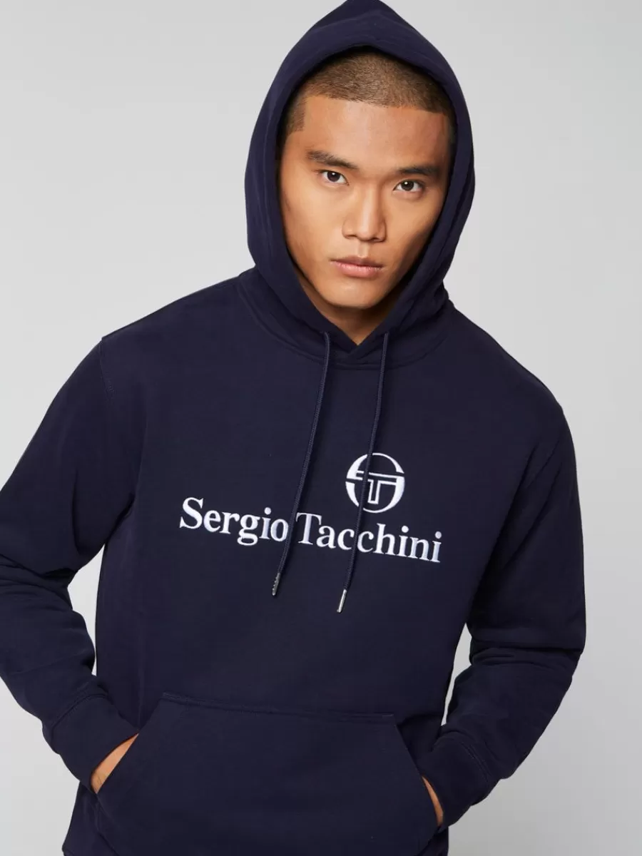 Sudadera Vintage Sergio Tacchini - Azul Marino Clásico con Detalles Esenciales
