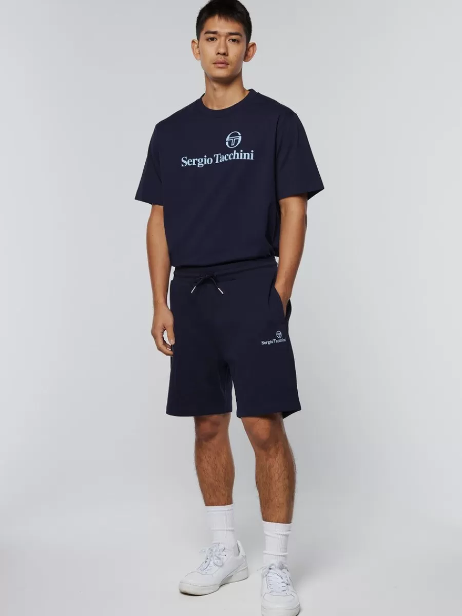 Sergio Tacchini - Pantalón Corto Heritage de la Colección Clásica en Azul Marino con Detalle de Logo Icónico