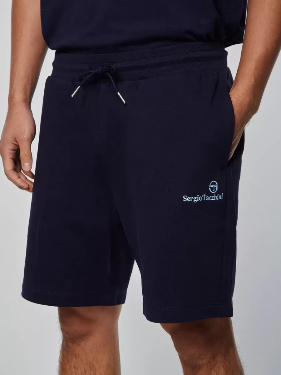 Sergio Tacchini - Pantalón Corto Heritage de la Colección Clásica en Azul Marino con Detalle de Logo Icónico