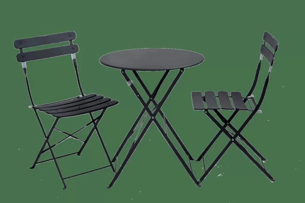 Mesa Redonda Plegable CASA IMPERIAL - Diseño Moderno para Terraza o Jardín | Acabado Negro Resistente | Interior/Exterior Impermeable