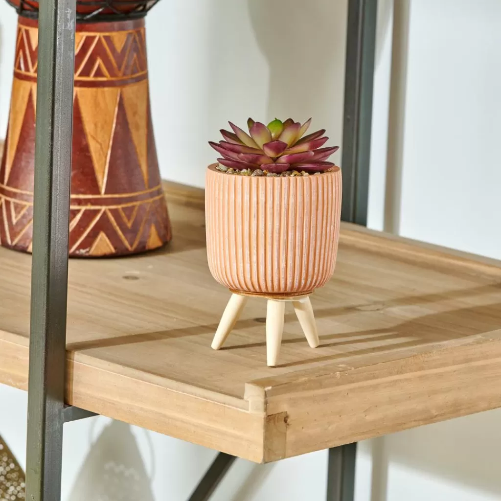 Maceta Moderna para Plantas en Negro Elegante con Soportes Integrados - Casa Largo Diseño Funcional