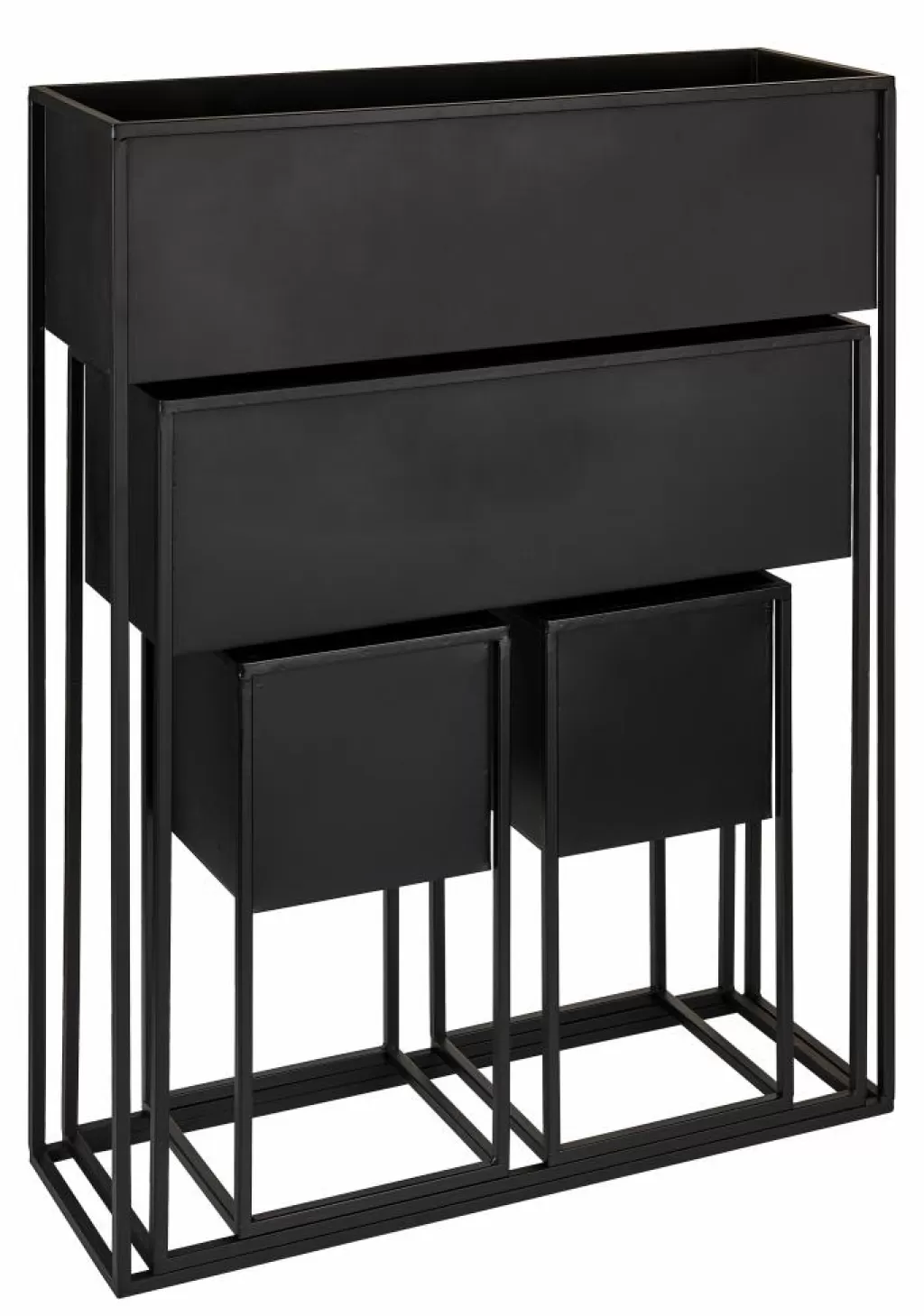 Maceta Moderna para Plantas en Negro Elegante con Soportes Integrados - Casa Largo Diseño Funcional