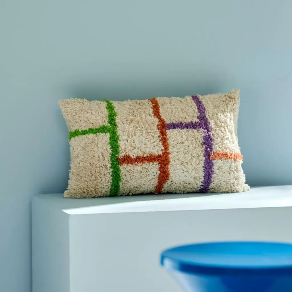 CASA LINIA · Cojín Decorativo Multicolor con Estampado Moderno para Sofá o Cama

（：
