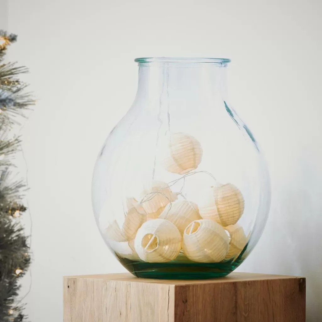 Lámpara Colgante de Hilos Luminosos con 10 Luces LED Esféricas - Diseño Moderno en Beige para Hogar | CASA LYNN
