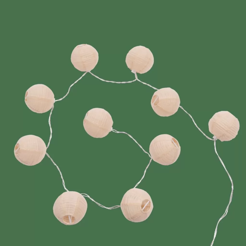 Lámpara Colgante de Hilos Luminosos con 10 Luces LED Esféricas - Diseño Moderno en Beige para Hogar | CASA LYNN