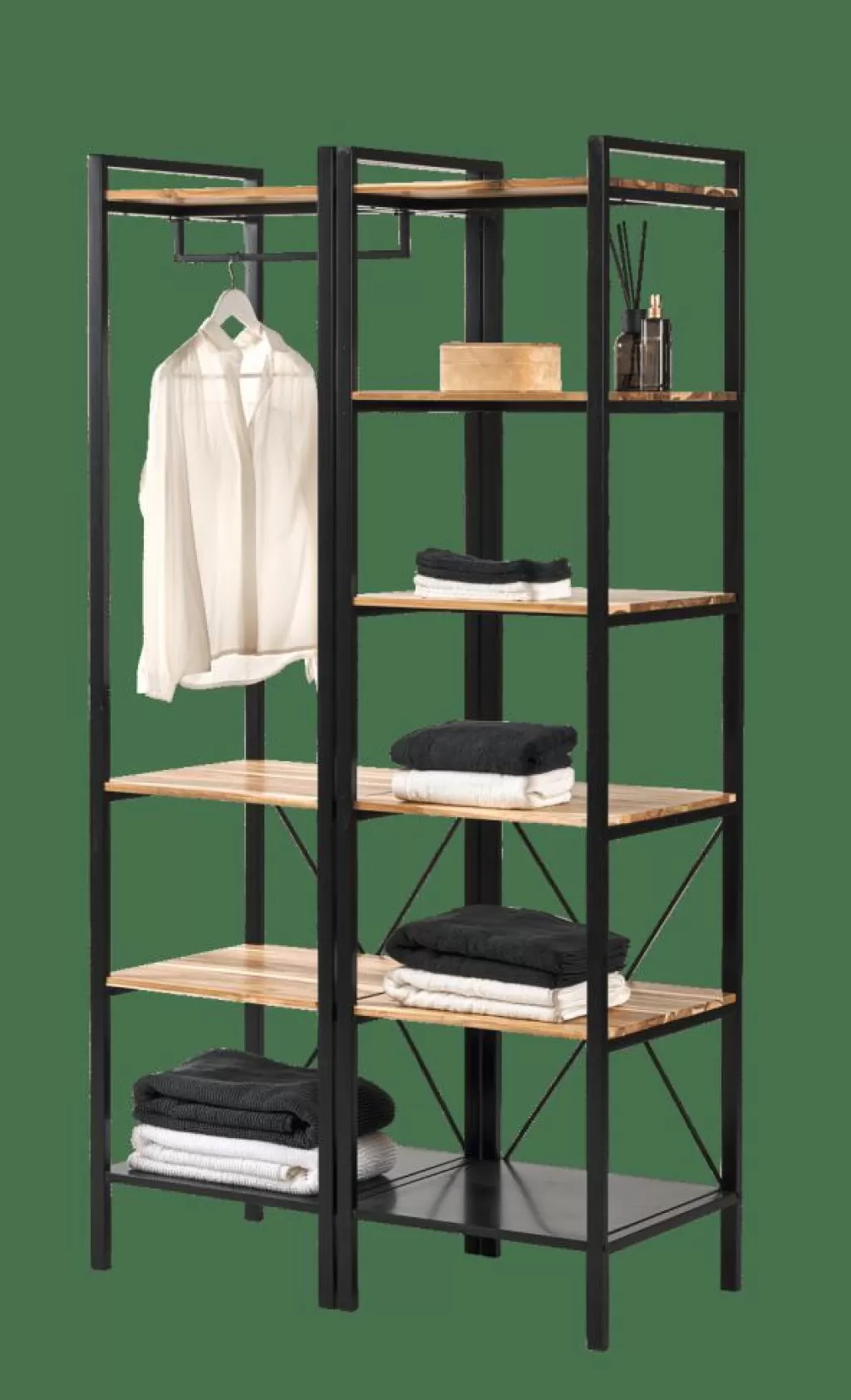 Perchero Moderno CASA MARCEL - Estantería Negra con Diseño Elegante para Organizar Tu Ropa