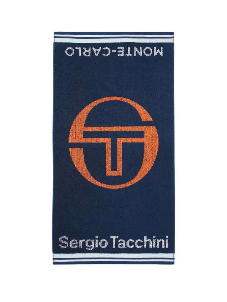 Toalla de Baño Tamaño Estándar Sergio Tacchini Mc Staff - Azul Marino en Algodón Premium Absorbente